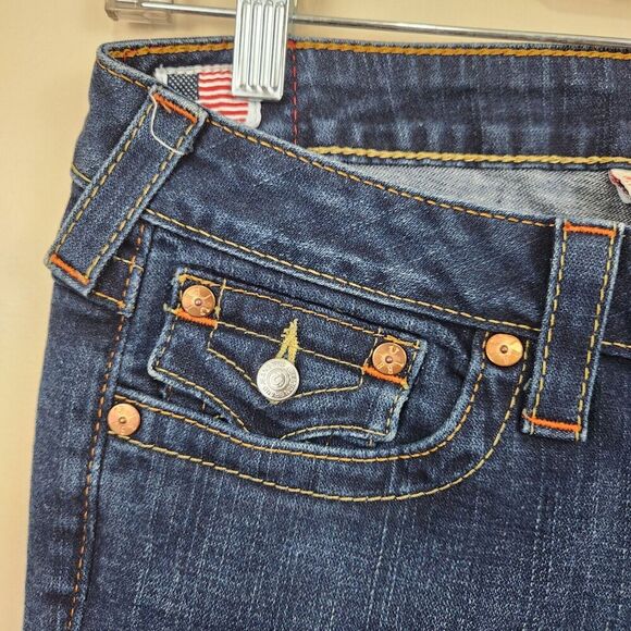 True Religion Jeans Joey SZ 29 Low Rise Y2K Flare Flap Pocket‎ Denim Boot Cut - Picture 4 of 14